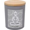 Ароматична свічка Soul Happy, аромат жимолості, 7 х 8,5 см, 300 г, сірий