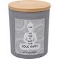 Ароматична свічка Soul Happy, аромат жимолості, 7 х 8,5 см, 300 г, сірий
