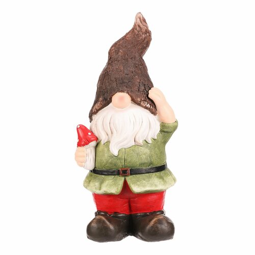 Decorațiuni de grădină Pitic cu haină verde, 19 x18 x 42 cm