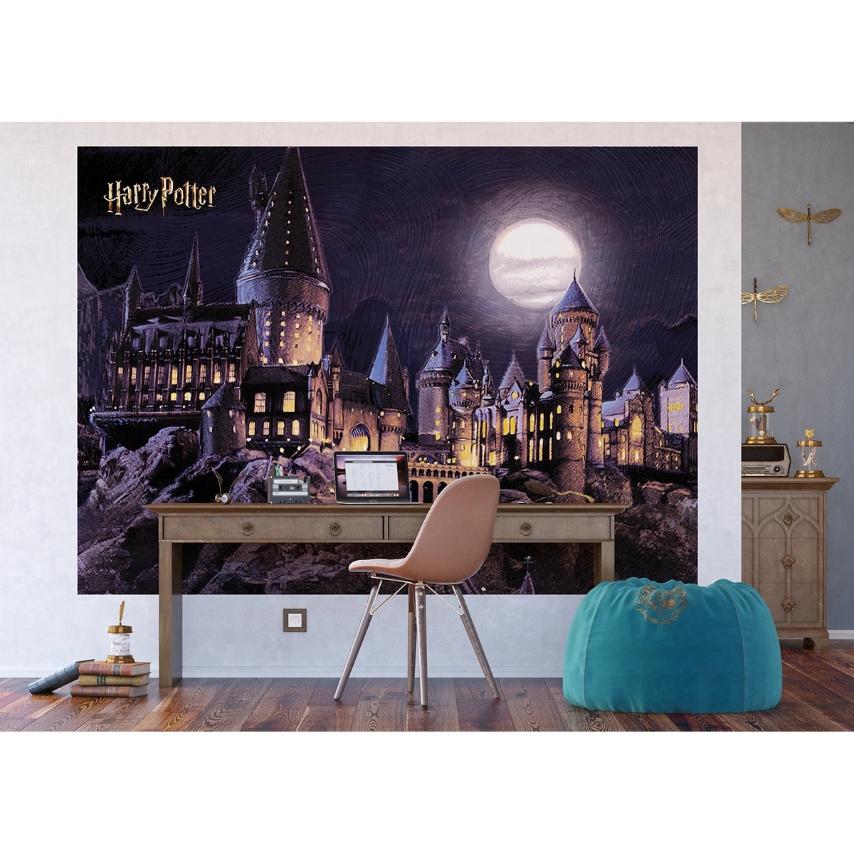 Dětská fototapeta Harry Potter Hogwarts Moon 252 x 182 cm, 4 díly