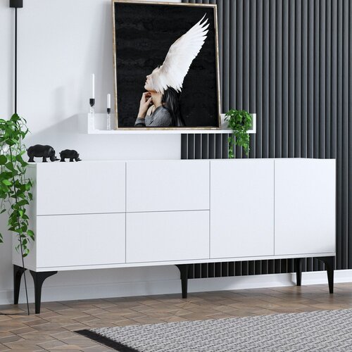 Schrank mit Wandregal Lucky White and Black