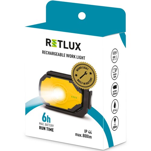 Retlux RPL 201 Akumulatorowa latarka robocza LED, 800 lm