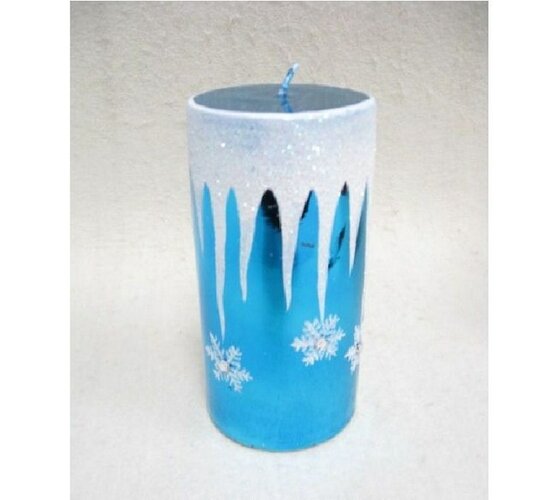 Vánoční svíčka modrá, 7,5 x 14,5 cm