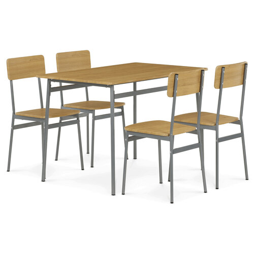 Jídelní set pro 4 osoby CORE Wild Oak, šedá konstrukce