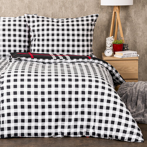 Lenjerie de pat din finet 4Home Cub negru, 140 x 200 cm, 70 x 90 cm
