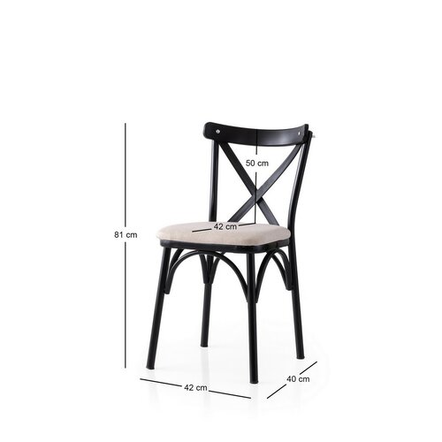 Set de scaune de sufragerie Ekol Cream and Black,2 buc