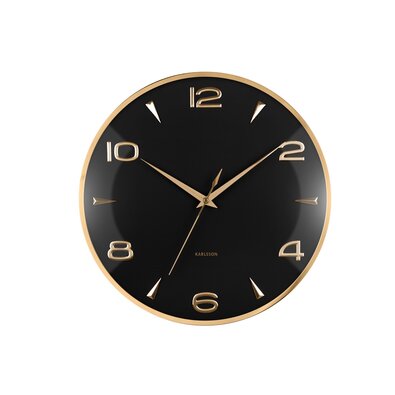 Karlsson 6017BK dizájner falióra, fekete, átmérő:40 cm