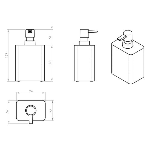 GEDY AR8008 Aries дозатор для мила, сірий