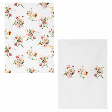 Kuhinjska krpa Pivoňky v barvah poznega poletja,70 x 50 cm, set 2 kosov