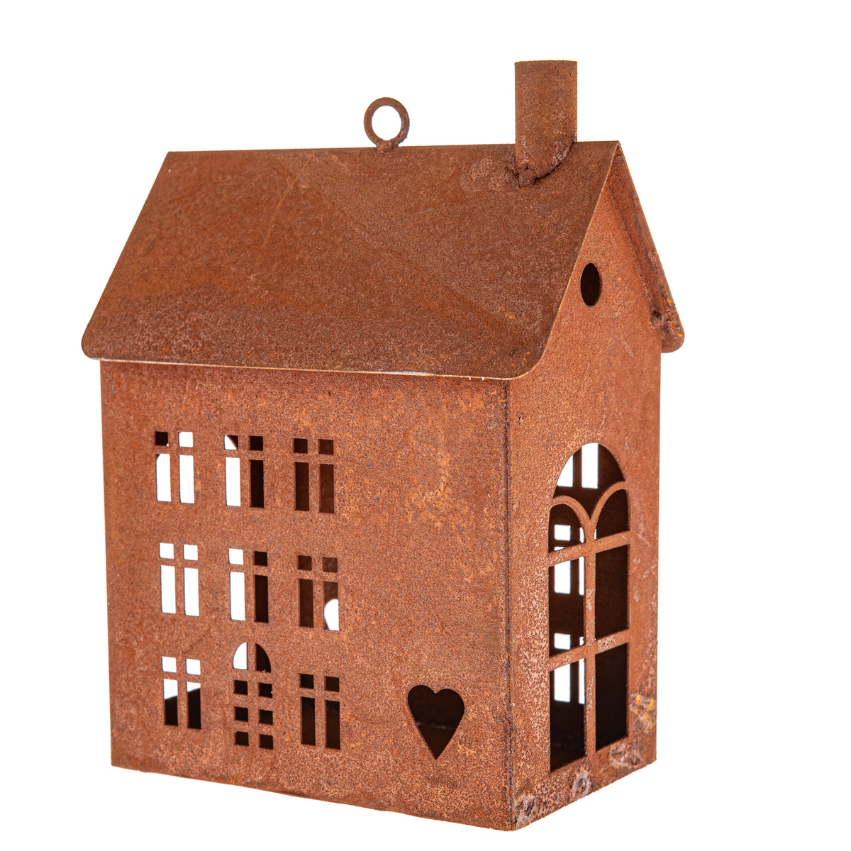 Kovový svietnik Rustic House, 15 x 9,5 x 23 cm