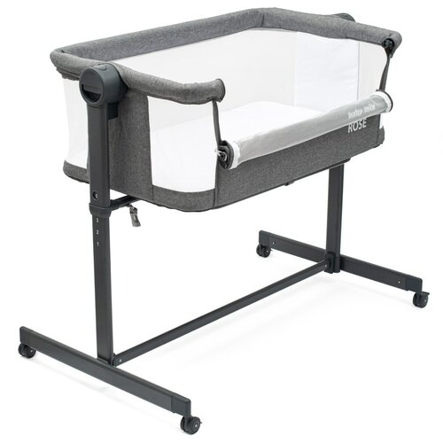 Baby Mix Prístavná postieľka Rose sivá52 cm