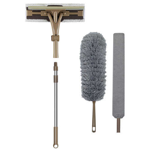 4Home Teleskopischer Fensterabzieher/Staubwedel Rapid Clean 3in1