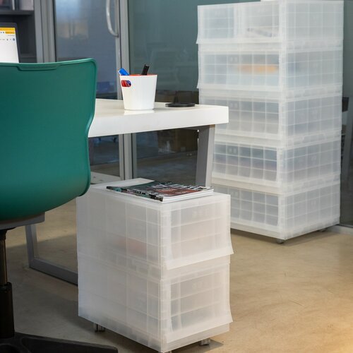 Modularni shranjevalni zaboj Wave Junior Mist skolesi 43,4 x 27,2 x 22 cm