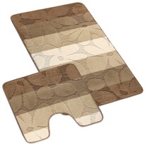 Bellatex Komplet dywaników łazienkowych Elli Stokrotka brązowy, 60 x 100 cm, 60 x 50 cm