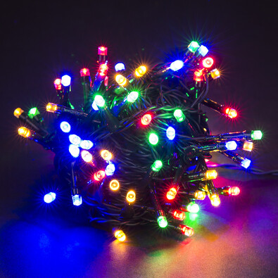 Vánoční světelný řetěz, barevný, 80 LED