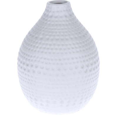 Asuan kerámia váza, fehér, 17,5 cm
