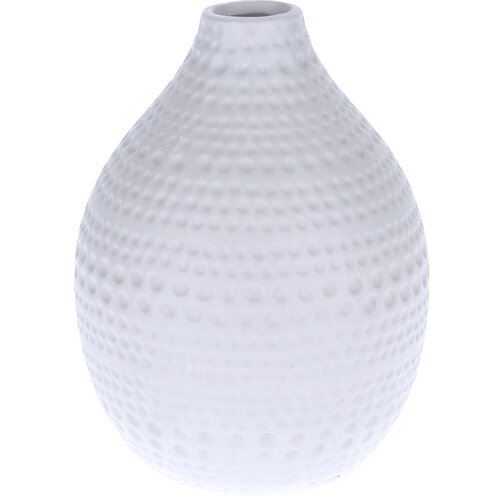 Asuan kerámia váza, fehér, 17,5 cm