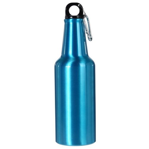Športová hliníková fľaša s uzáverom 600 ml, modrá