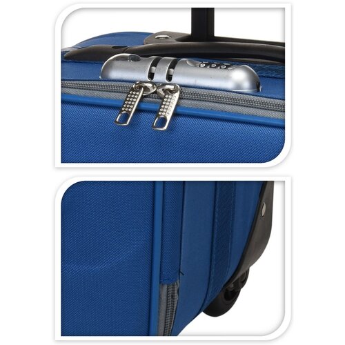 Sada textilních kufrů na kolečkách 3 ks, modrá
