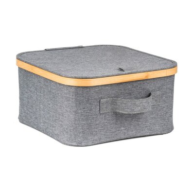 Cutie de depozitare G21 30 x 30 x 15 cm, dinbambus cu capac, gri