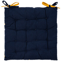 Стьобана подушка для сидіння Heda темно-синя /жовта, 40 x 40 см