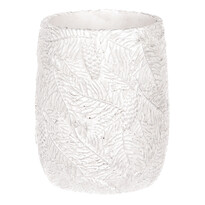 Vase mit Weihnachtsmotiv Nadeln, Weiß-Silber, 12 x 18 x 12 cm