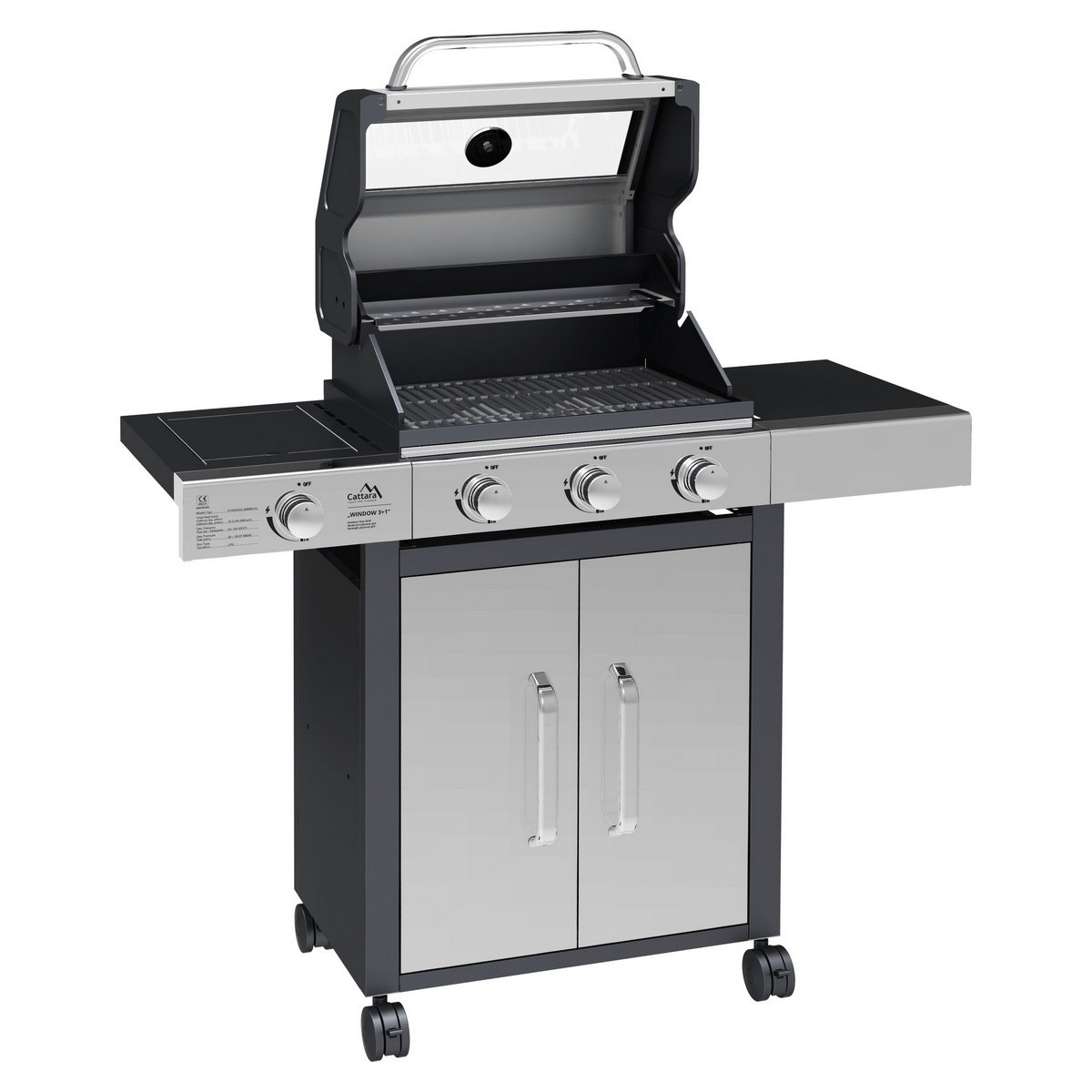 Cattara Window mobil gázgrillsütő, 117,5 x 49 x 116 cm termék 2. képe