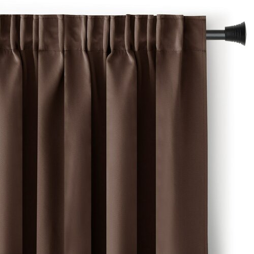 AmeliaHome Vorhang Blackout Oxford Pleat dunkelbraun, 140 x 245 cm