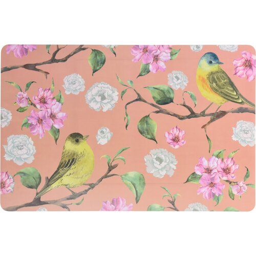 Suport farfurie Păsări roz, 28 x 43 cm, set 4 buc.