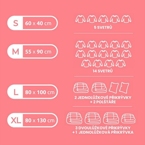 Компактор Набір вакуумних мішків для зберіганняAspispace M 6 шт, 70 л, 55 х 90 см