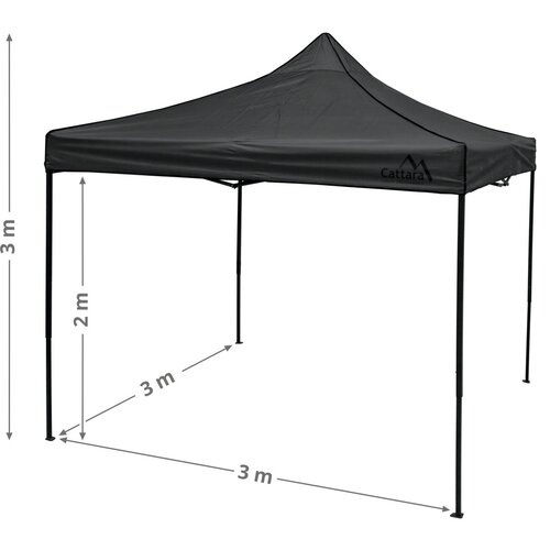 Cort de petrecere Cattara 13342 foarfecăWaterproof, gri , 3 x 3 m