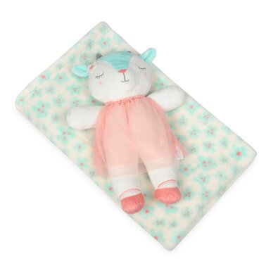 Babymatex Otroška odeja zelena s plišasto ovčko,75 x 100 cm