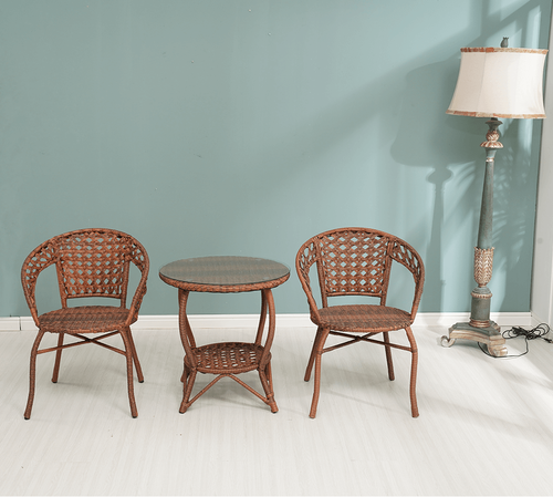 Garten-Rattan-Set 1+2, JARUB, Braun