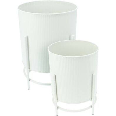 Set de suporturi metalice pentru flori Celano alb,2 buc.