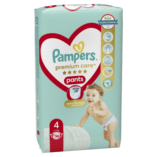 Plienky Pampers Premium Care Pants 58 ks, veľkosť4