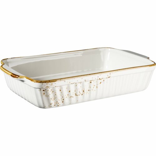 Mäser Naczynie do zapiekania Pintar White brązowe kropki 36,4 x 22,3 cm