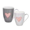 Set de 2 căni din porțelan Orion PINK HEART, 350ml