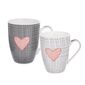 Set de 2 căni din porțelan Orion PINK HEART, 350ml