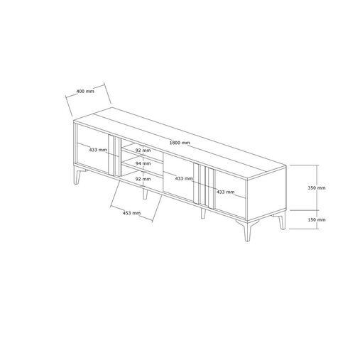 Stolik pod telewizor Mengu Atlantic Pine and Anthracite
