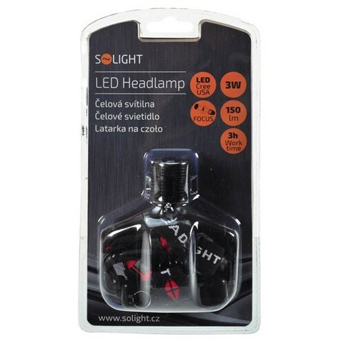 Solight WH18 Čelové LED svietidlo Cree 3Q, čierna