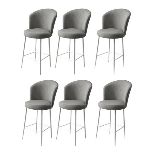 Zestaw krzeseł barowych Alte Grey and White, 6 szt.