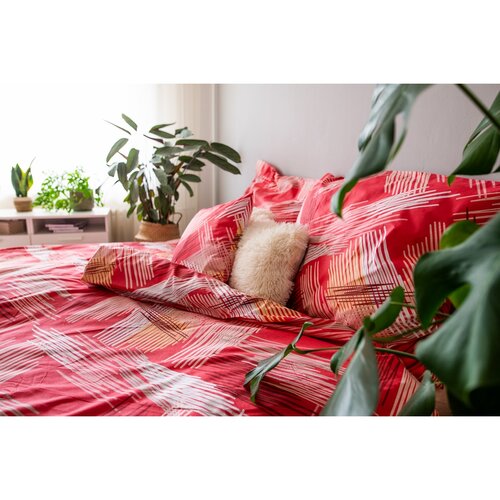 Baumwollbettwäsche Red Righe, 140 x 200 cm, 70 x 90 cm, 40 x 40 cm