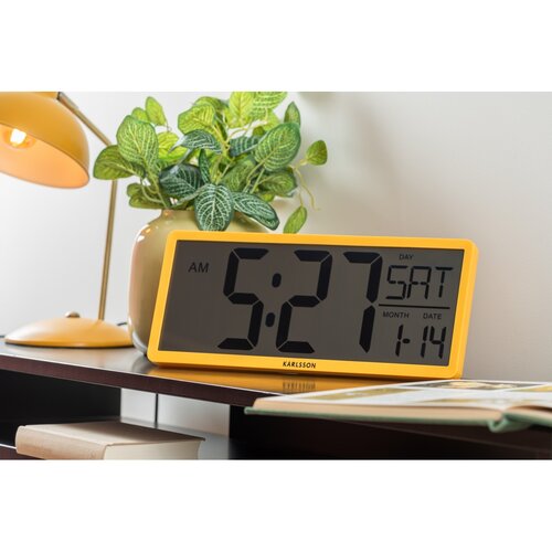 Karlsson 6020YE digitálne hodiny žltá, 35 cm