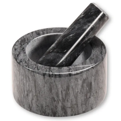 Kesper 71504 Mortar și pisălog din marmură, negru, dia. 13 cm