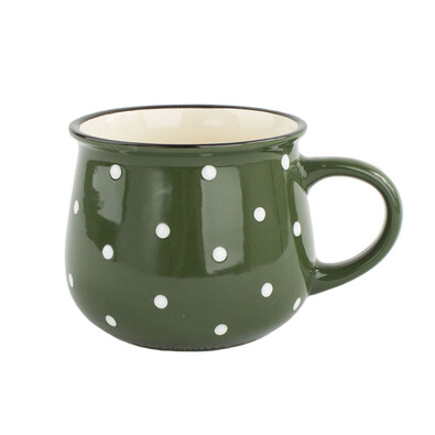 Keramický hrnek Dots 770 ml, tm. zelená
