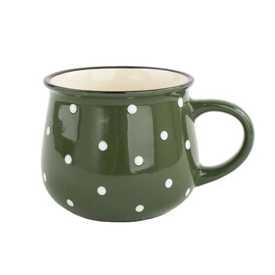 Kubek ceramiczny Dots 770 ml, zielony