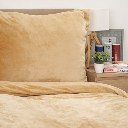 4Home Bettwäsche Mikroflanell, beige, 140 x 220 cm, 70 x 90 cm