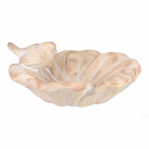 Adăpătoare pentru păsări cu flori și păsărel,ceramică MgO, 36 x 38 x 16 cm