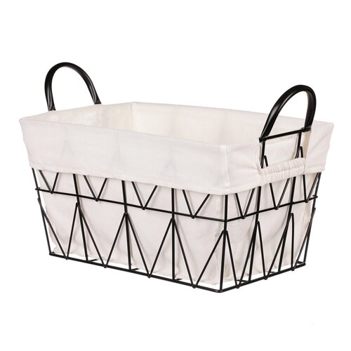 Dekorativer Metallkorb mit Stoff Mayenne, 35 x 19 x 23 cm