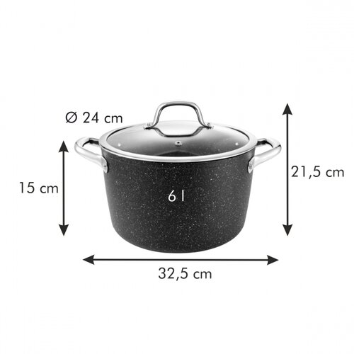 Tescoma Stone fazék fedővel PRESIDENT, 6 l, 6 l termék 2. képe